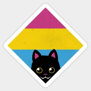 Peeking Cat Pan Square Flag by Tobe Fonseca Sticker